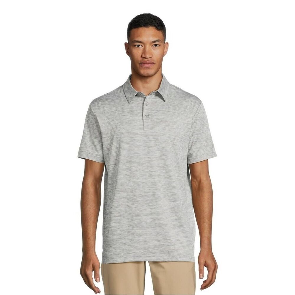 Birdie Bound NEW Men's Golf Polo Shirt M Grey Striped Short Sleeve performance